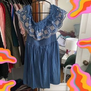 Off the shoulder denim dress